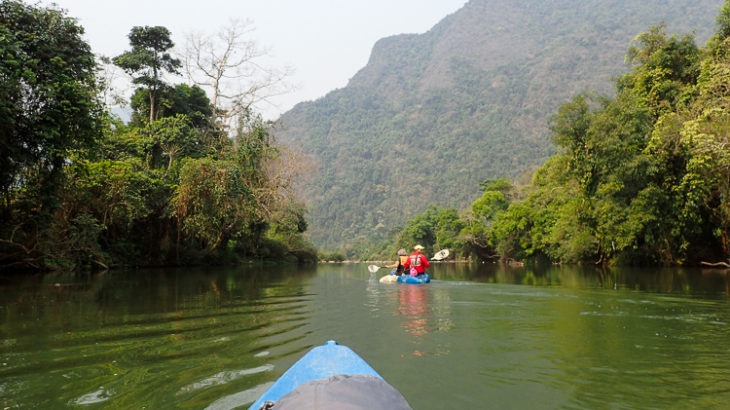 View of the Nam Song from my Kayak
