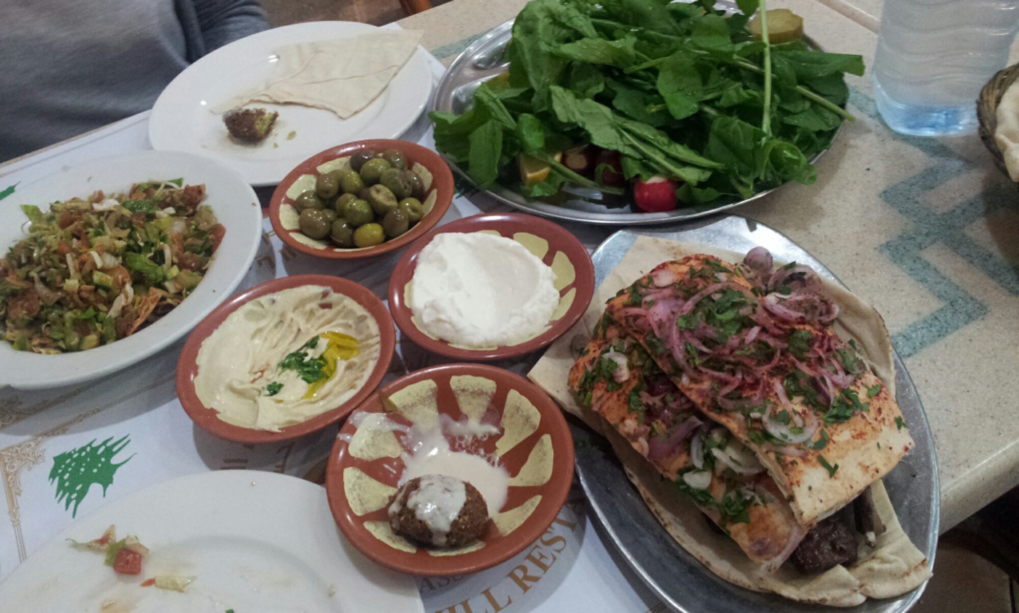 Lebanese Mill Restaurant Dinner Spread
