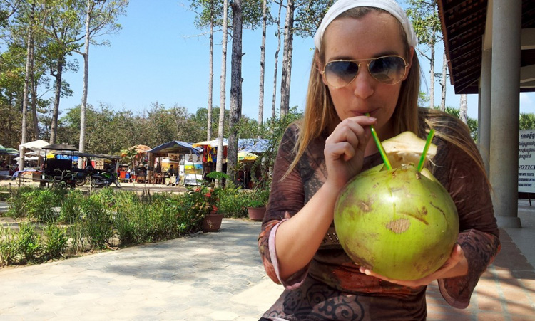 Fresh Coconut Juice at Angkor Wat
