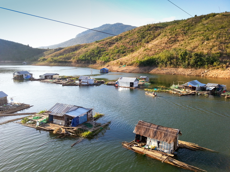 Floating Houses on Lake Vietnam