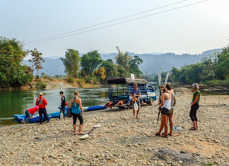 Getting Ready for Kayaking on the Nam Song