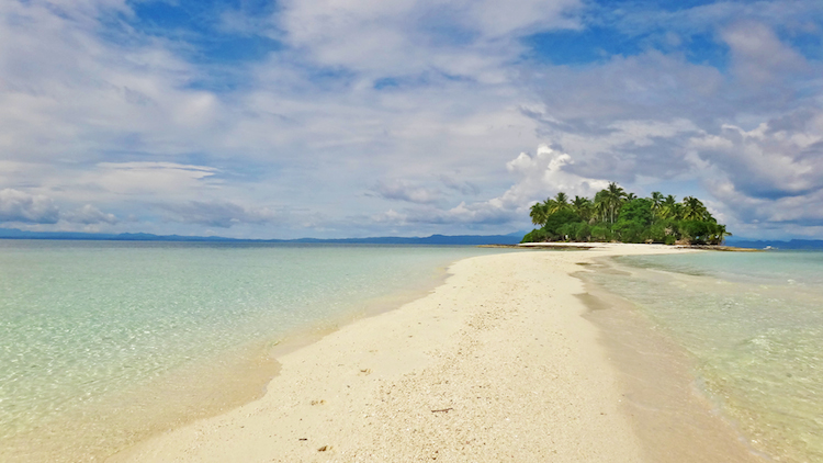 Sand bank beach in Kalanggaman Island in Leyte, Philippines